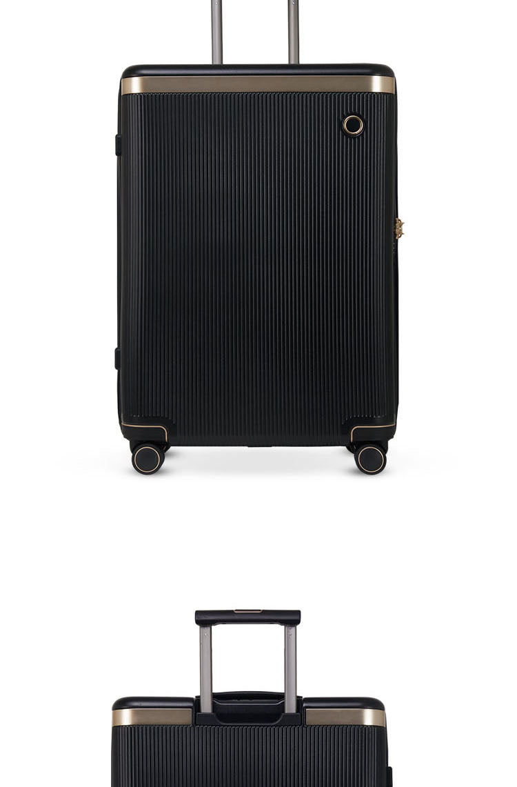 black and gold suitcase
