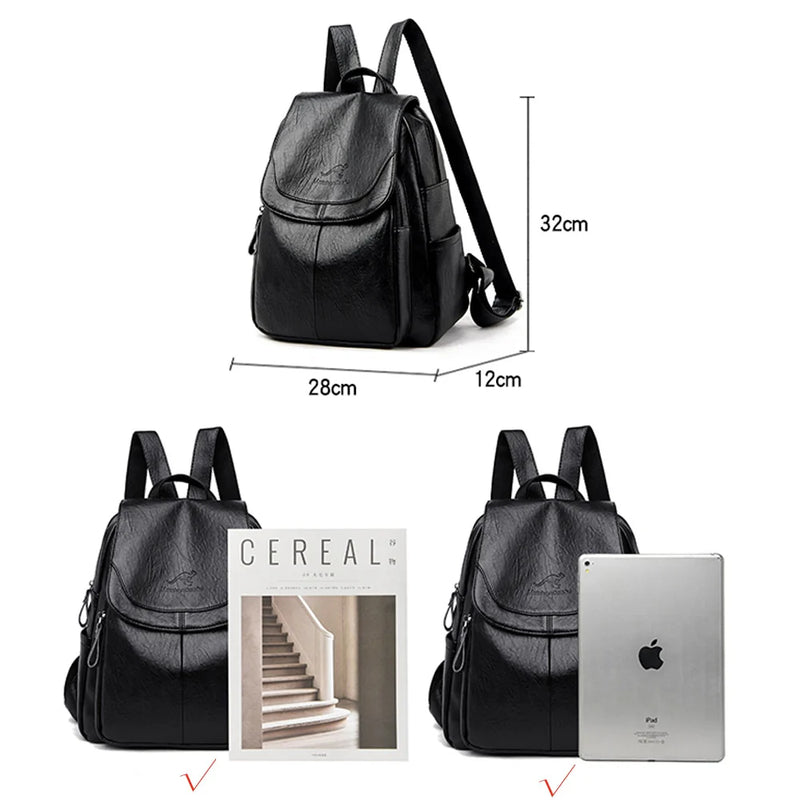 Women's Vintage Leather Backpack