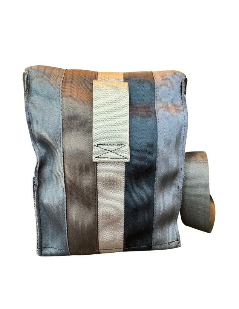 Upcycled Seatbelt Bag - Convertible Crossbody Knapsack w/Seatbelt Buckle | BLUE