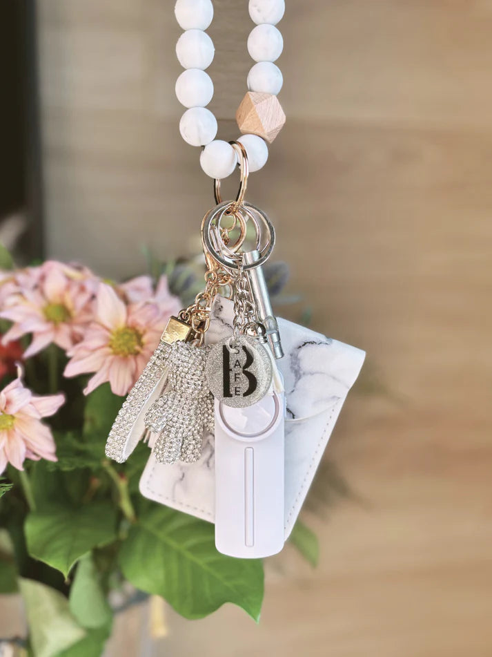 Personal Safety Keychain Set White