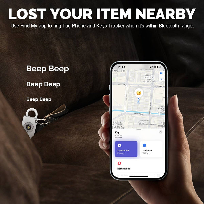 Tracking safety alarm | Apple find my | 130DB safety alarm: Black