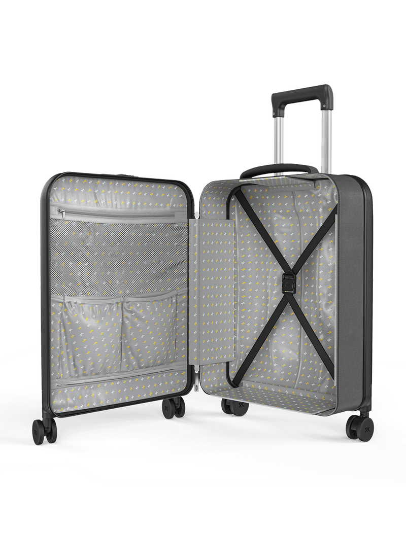 rollink suitcase black inside