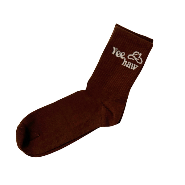 CCMA YEEHAW SOCK BROWN