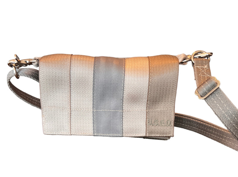 Upcycled Seatbelts Crossbody / Hip Bag | Beige Grey (Canada)