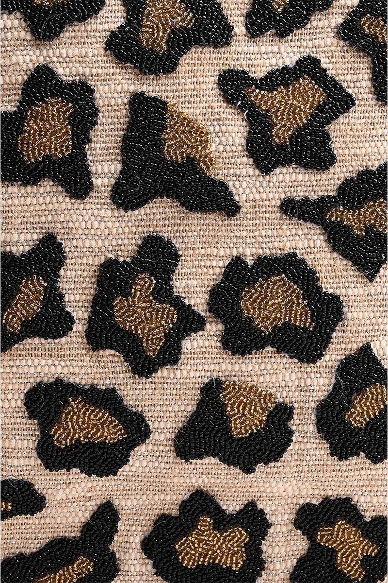 Hand Beaded Luxe Leopard Day Tote