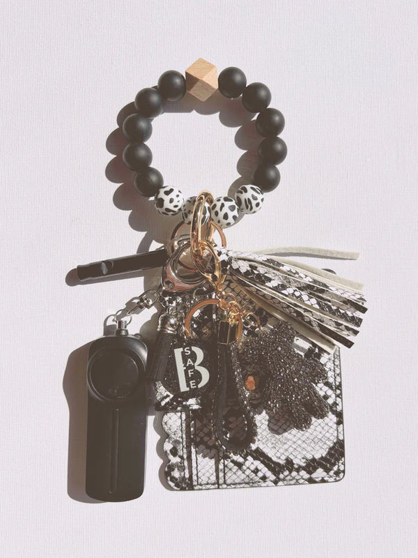Personal Safety Keychain Set Black Leopard