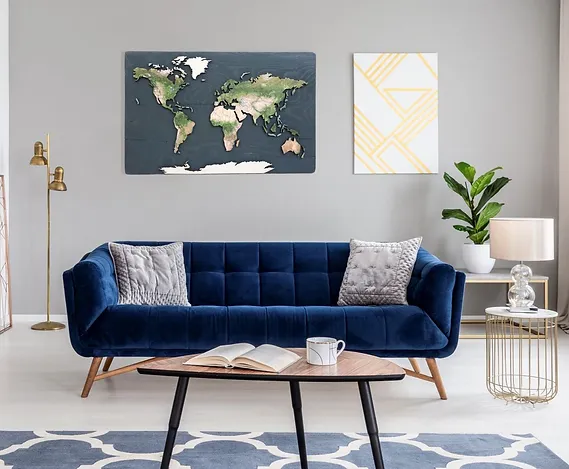 Geo Optik wood and cork world map