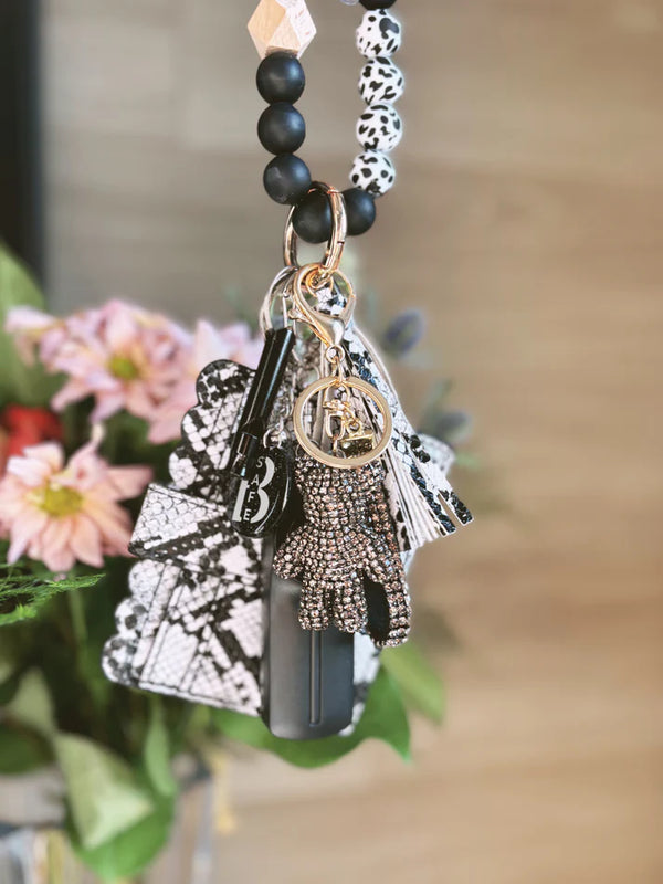 Personal Safety Keychain Set Black Leopard