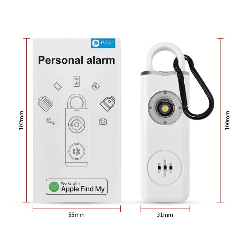 Tracking safety alarm | Apple find my | 130DB safety alarm: Black