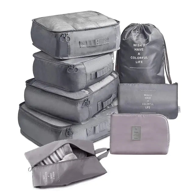 8Pcs/set Large Capacity Travel Organizer Kit