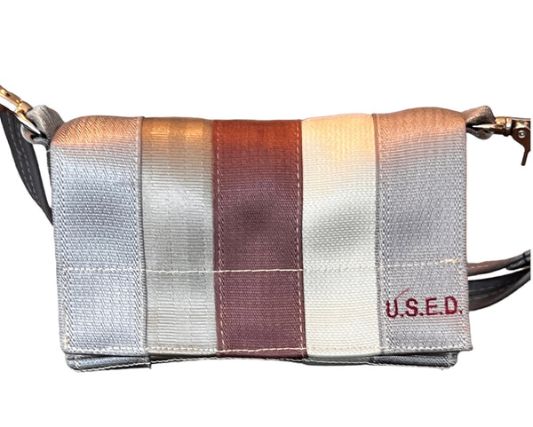 Upcycled Seatbelts Crossbody / Hip Bag | Burgundy Beige (Canada)