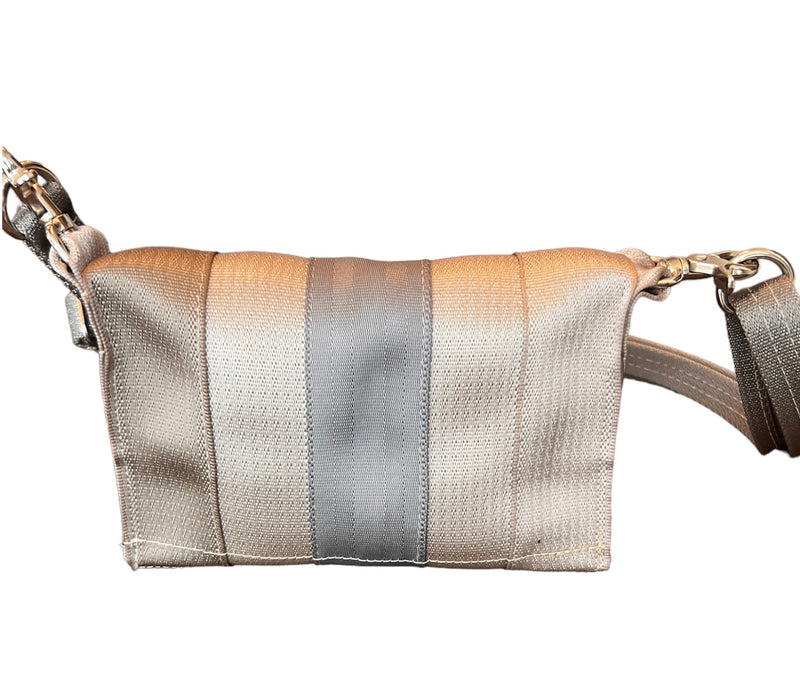 Upcycled Seatbelts Crossbody / Hip Bag | Beige Grey (Canada)