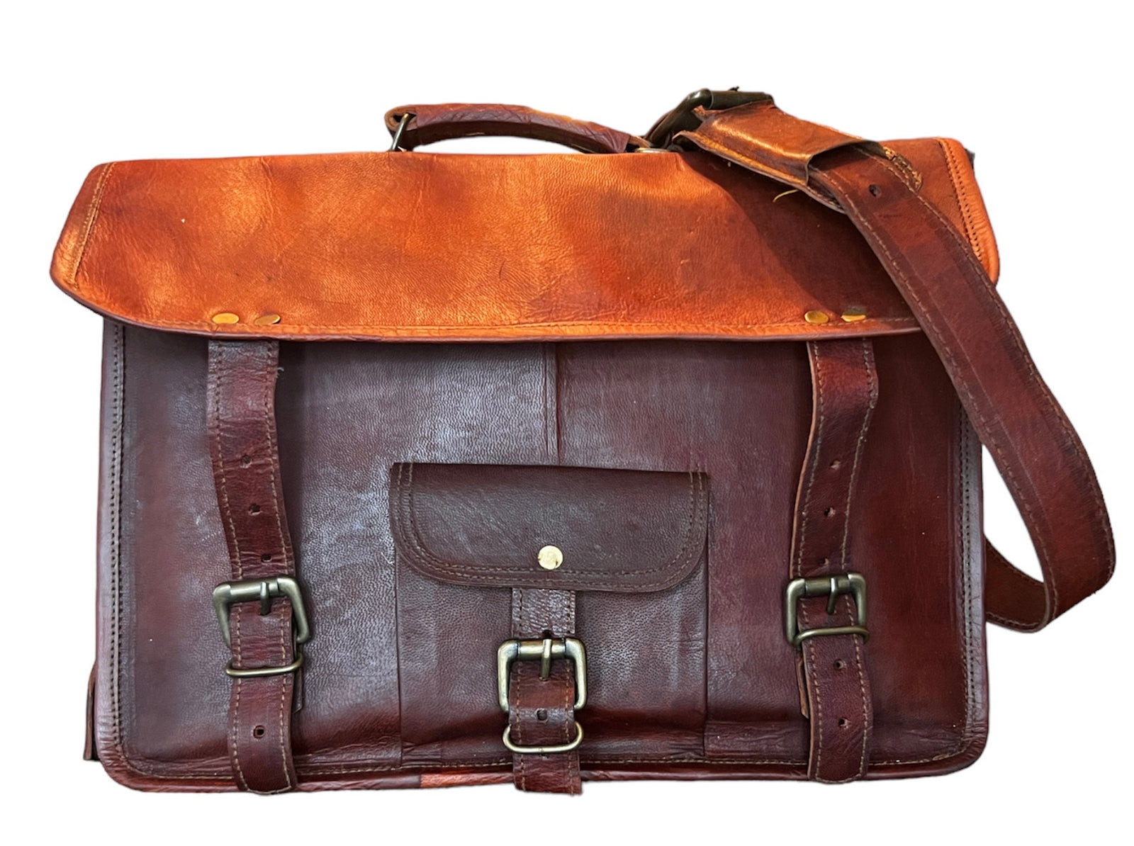 NEW! Moroccan Leather Men's Messenger Bag (Morocco