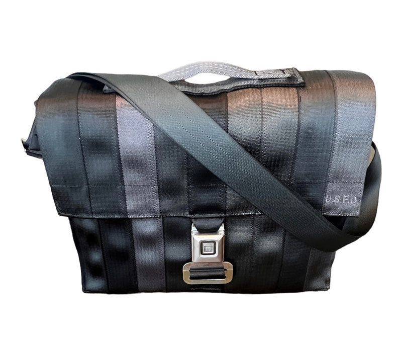 Upcycled Seatbelts Laptop Bag 15" | Black (Canada)