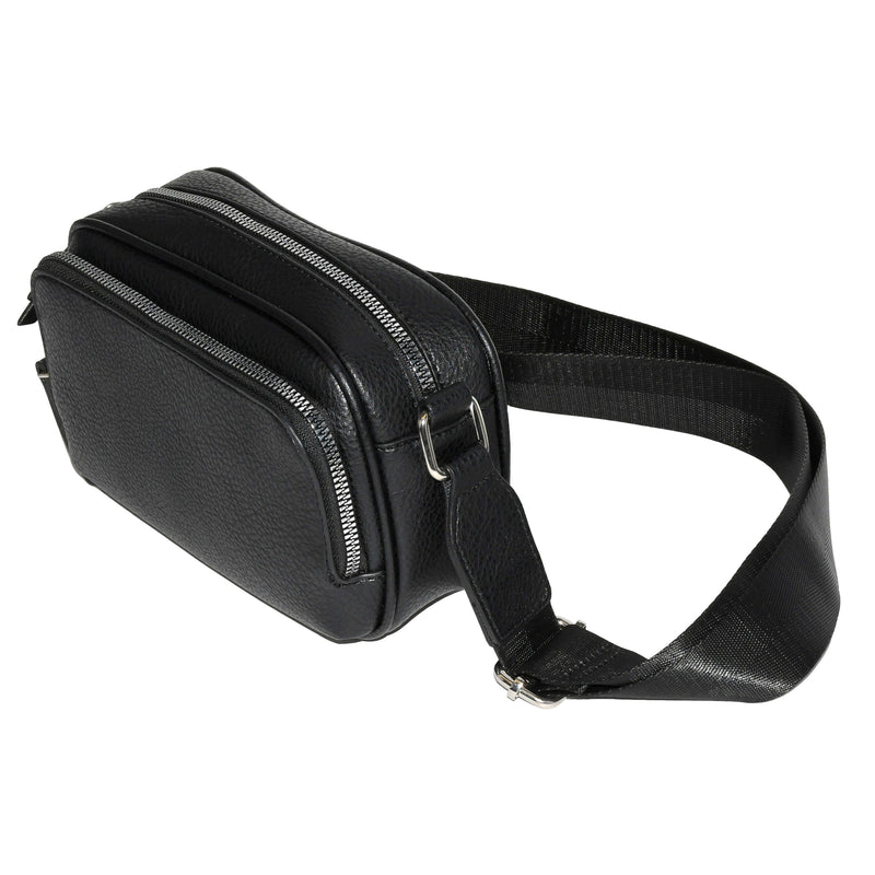 Nicci Faux Leather Crossbody w/ Front Zipper Pocket (Canada)