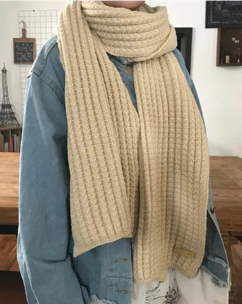 Knit Wool Blend Scarf