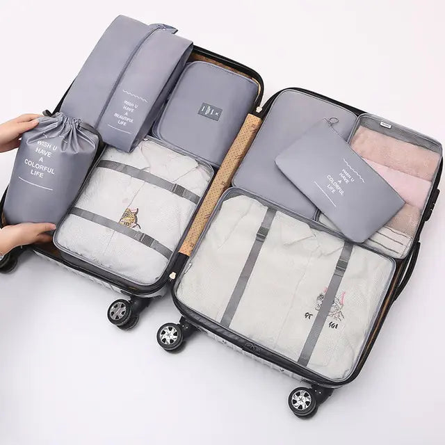 8Pcs/set Large Capacity Travel Organizer Kit