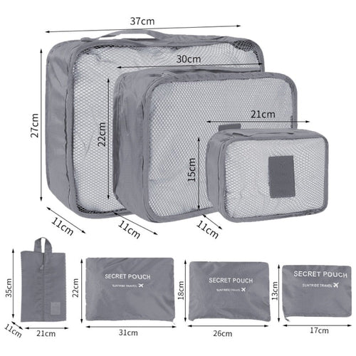 7 Piece Suitcase Organizer Bags Set