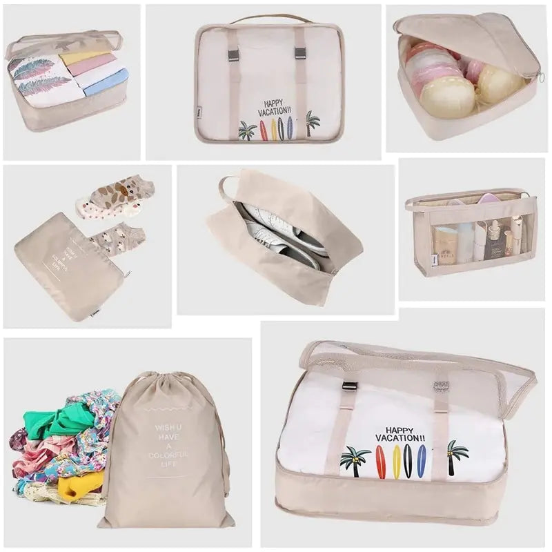 8Pcs/set Large Capacity Travel Organizer Kit