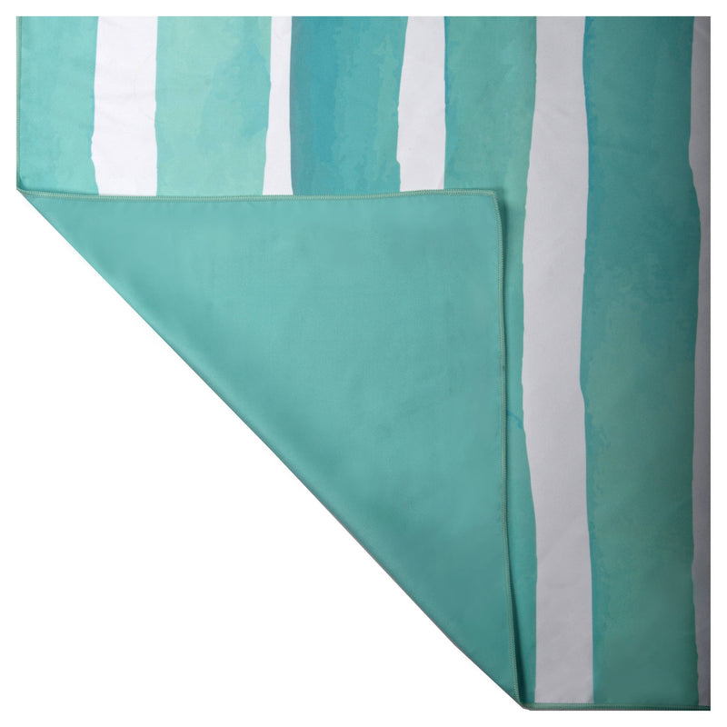 Quick Dry Beach Towel | Aqua Green Stripes  (Canada)