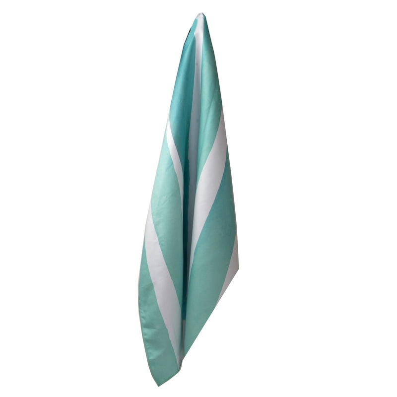 Quick Dry Beach Towel | Aqua Green Stripes  (Canada)