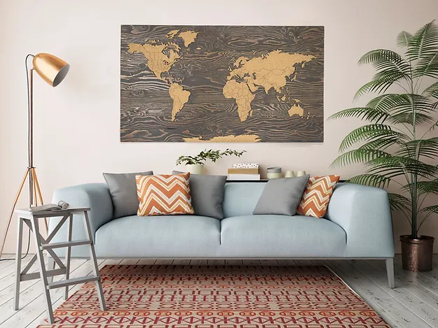 Espresso World Pin Map 48" x 27"