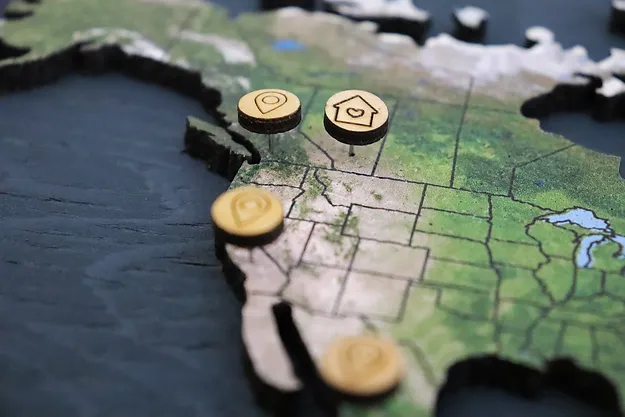 Geo Optik wood and cork world map