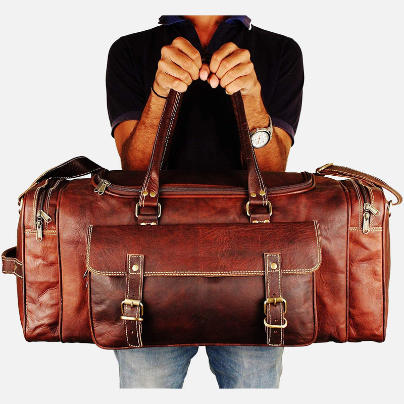 Leather Weekend Travel Duffel Bag | India