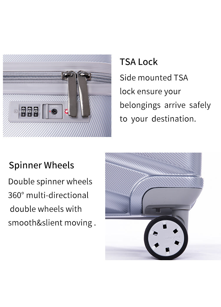 Hardside Luggage Sets 3Pc with TSA Lock