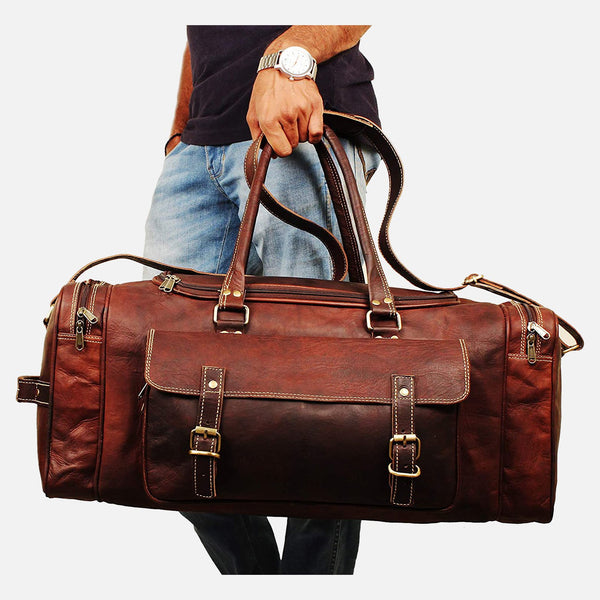 Leather Weekend Travel Duffel Bag | India