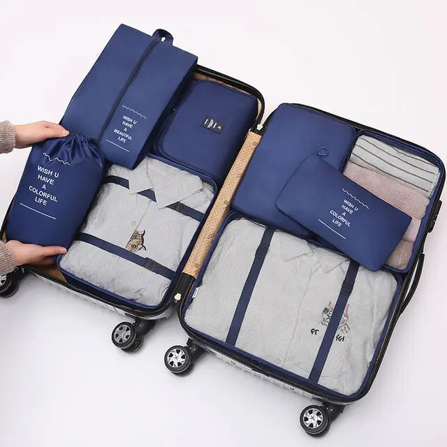 8Pcs/set Large Capacity Travel Organizer Kit