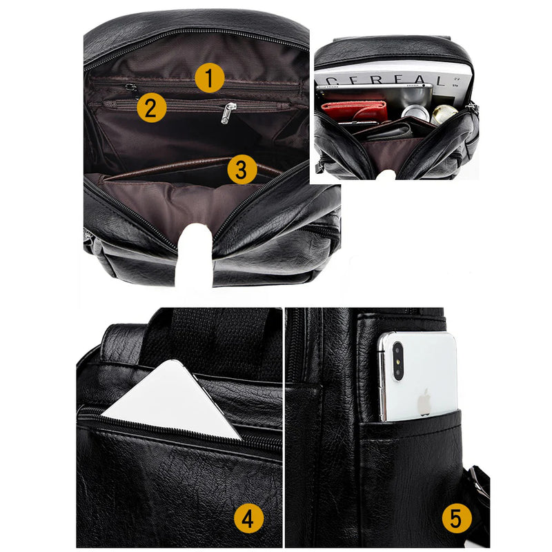 Women's Vintage Leather Backpack