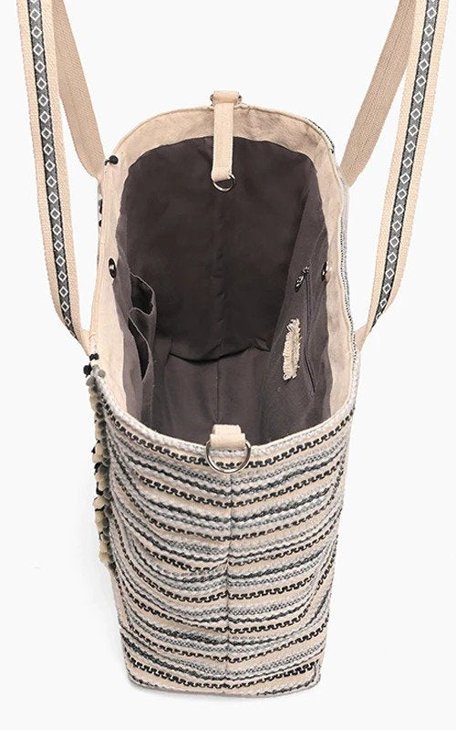 Hand Beaded & Sustainably Made Metallic Sands Tote | India
