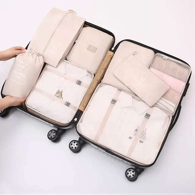 8Pcs/set Large Capacity Travel Organizer Kit