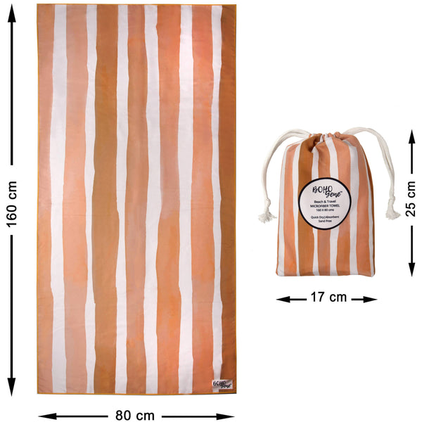 Quick Dry Beach Towel | Golden Sand Stripes (Canada)