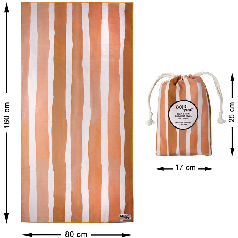 Quick Dry Beach Towel | Golden Sand Stripes (Canada)