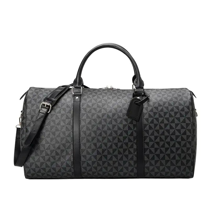 Stamped Faux Leather Duffel Bag