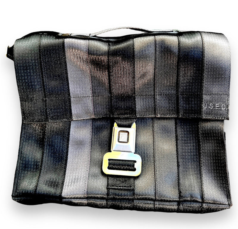 Laptop Bag from Upcycled Seatbelts | Black