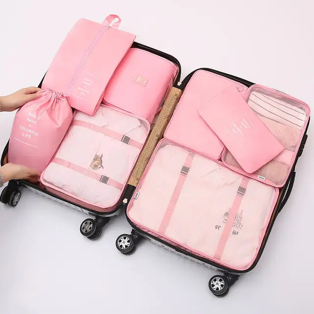 8Pcs/set Large Capacity Travel Organizer Kit