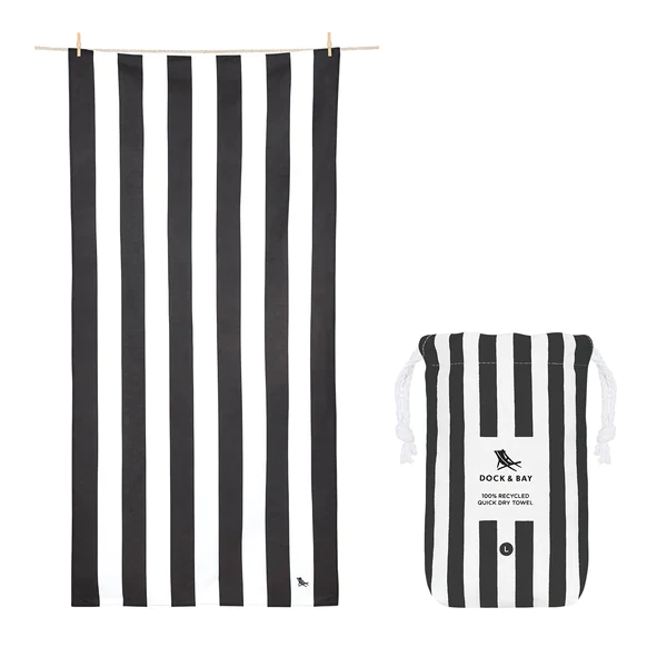 striped towel black