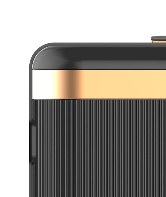 black and gold suitcase