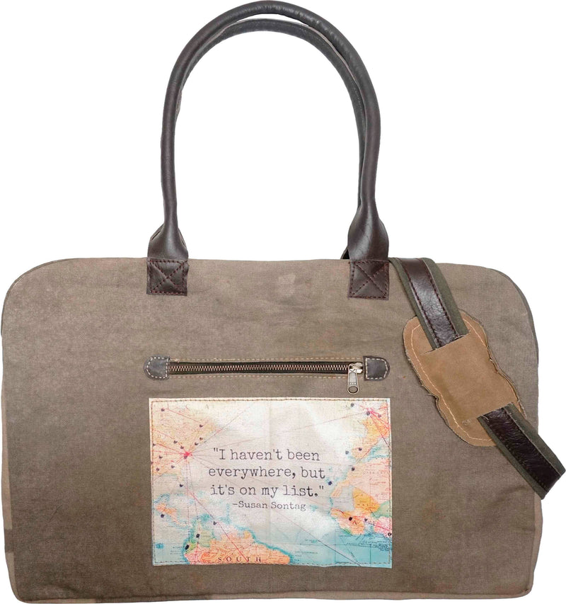 Recycled Military Tent Weekender Bag | I Haven't Been Everywhere But It's On My List