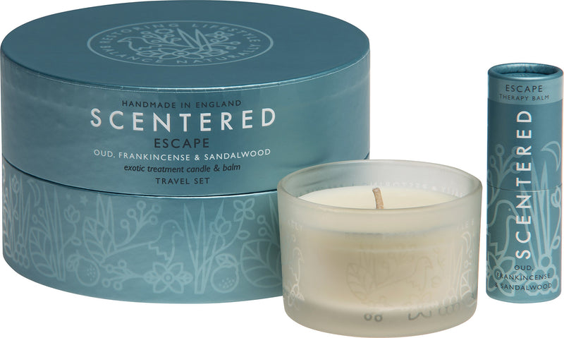 scentered candle and balm