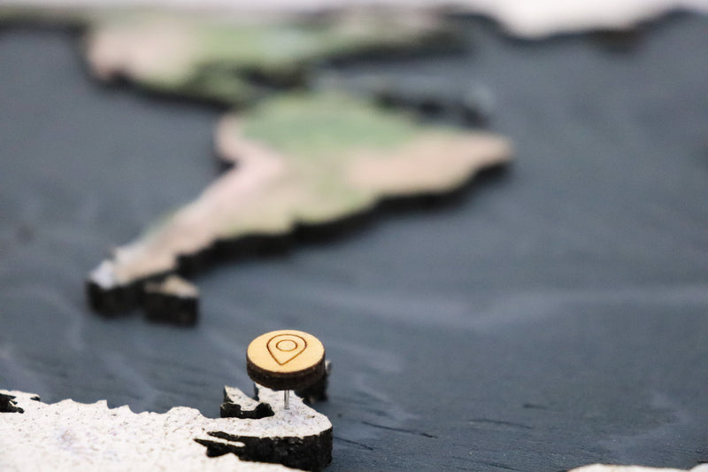 Geo Optik World Pin Map | Wood + Cork (Canada)
