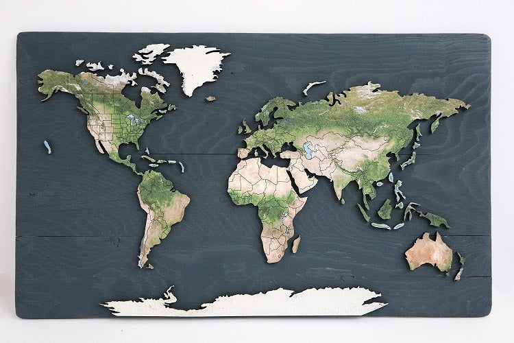 Geo Optik World Pin Map | Wood + Cork (Canada)