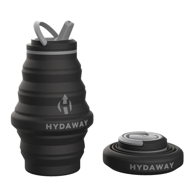 NEW! Sustainably Made Collapsible Water Bottle + Globe Case | Black (USA)