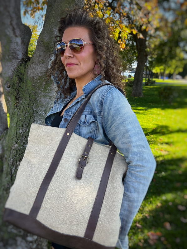 Minimalist Natural Jute Shoulder Bag