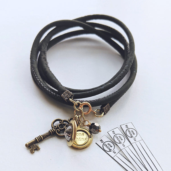 ROME | Vegan Cork Wrap Around Locket Necklace/Bracelet (Canada)