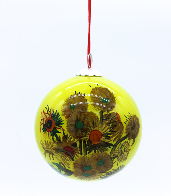 Glass Ornament Sunflowers