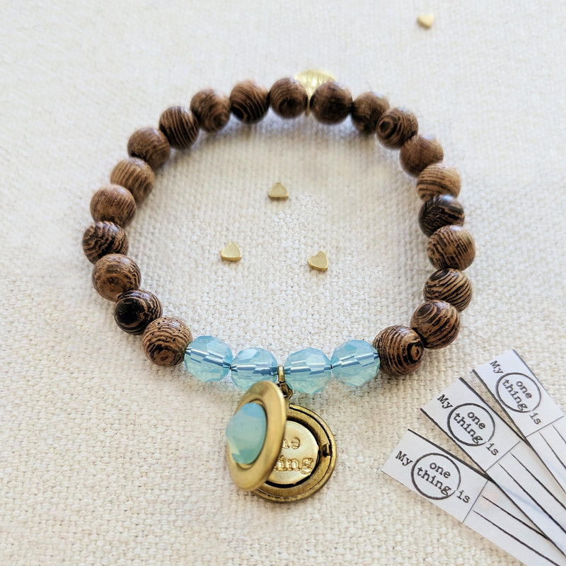 TURKS & CAICOS | Wood Bead Locket Bracelet (Canada)